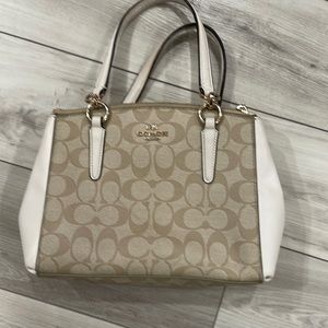 Coach handbag. Like new. tan and creme